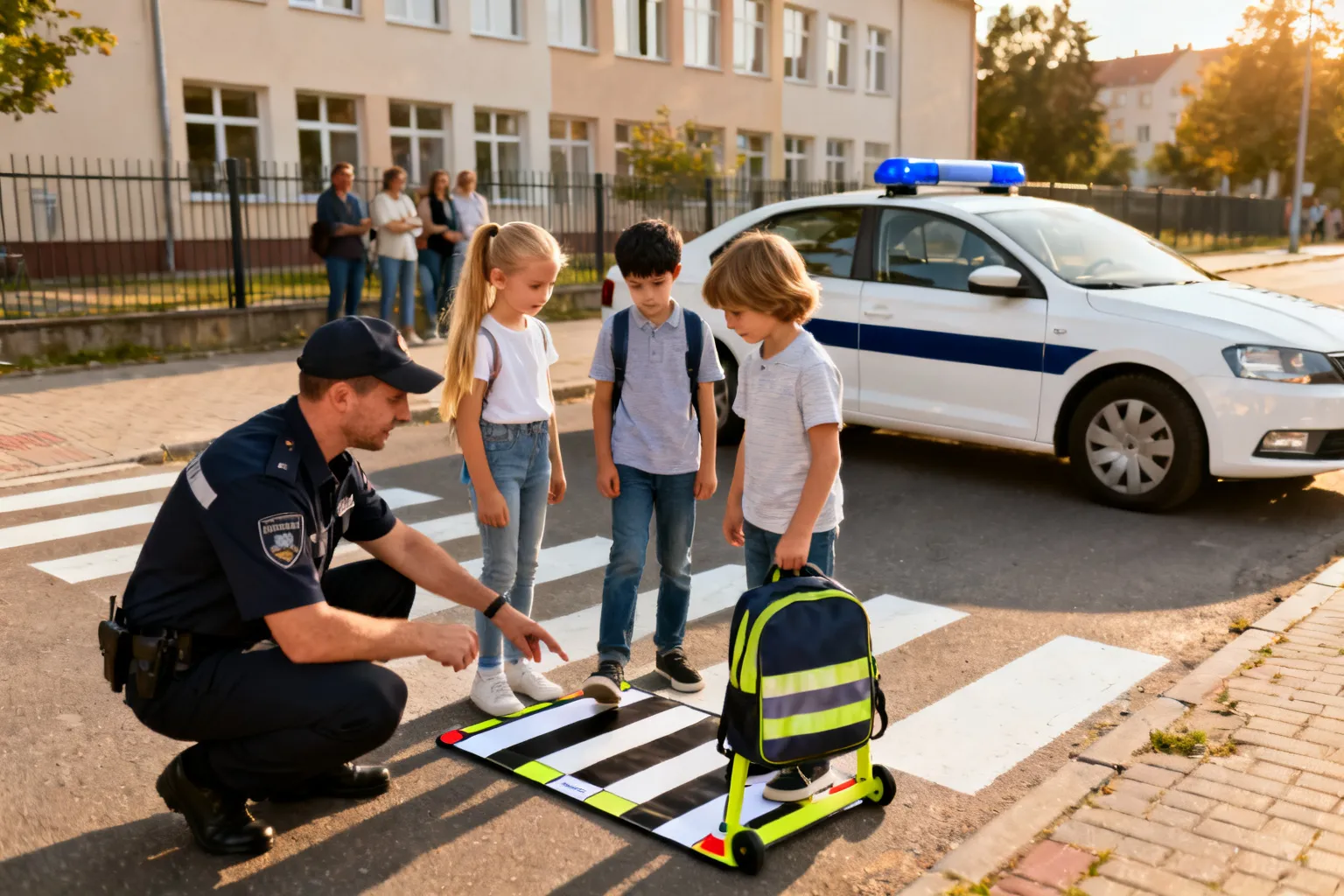 Profilaktycy ze Szwederowa prowadzą zajęcia o bezpiecznej drodze do szkoły
