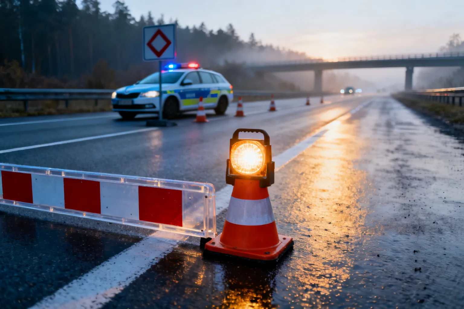 Zamknięcie A1 Kopytkowo Nowe Marzy — czasowe utrudnienia rano 2 października