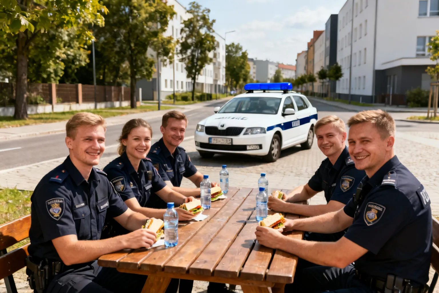 Policjanci na pikniku podczas trzeciej edycji Biegu Bydgoszcz Tętni Dobrem